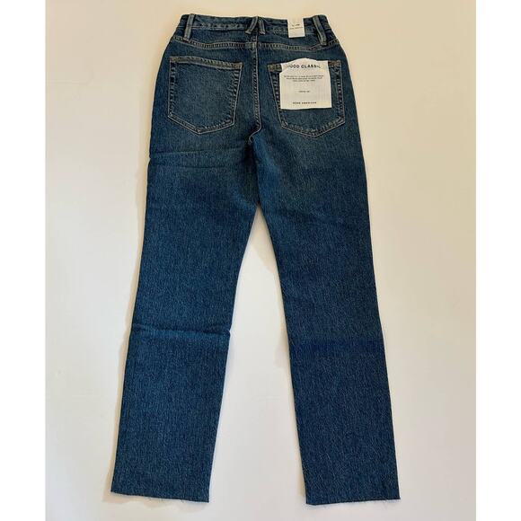 NWT Good American Womens Good Classic Blue 940 Hi-Rise Raw Hem Jean 0/25 - Picture 15 of 15